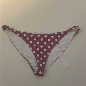 Caroline Constas Mykela Mauve High Cut Polka Dot Bikini Bottom Size Large NWT